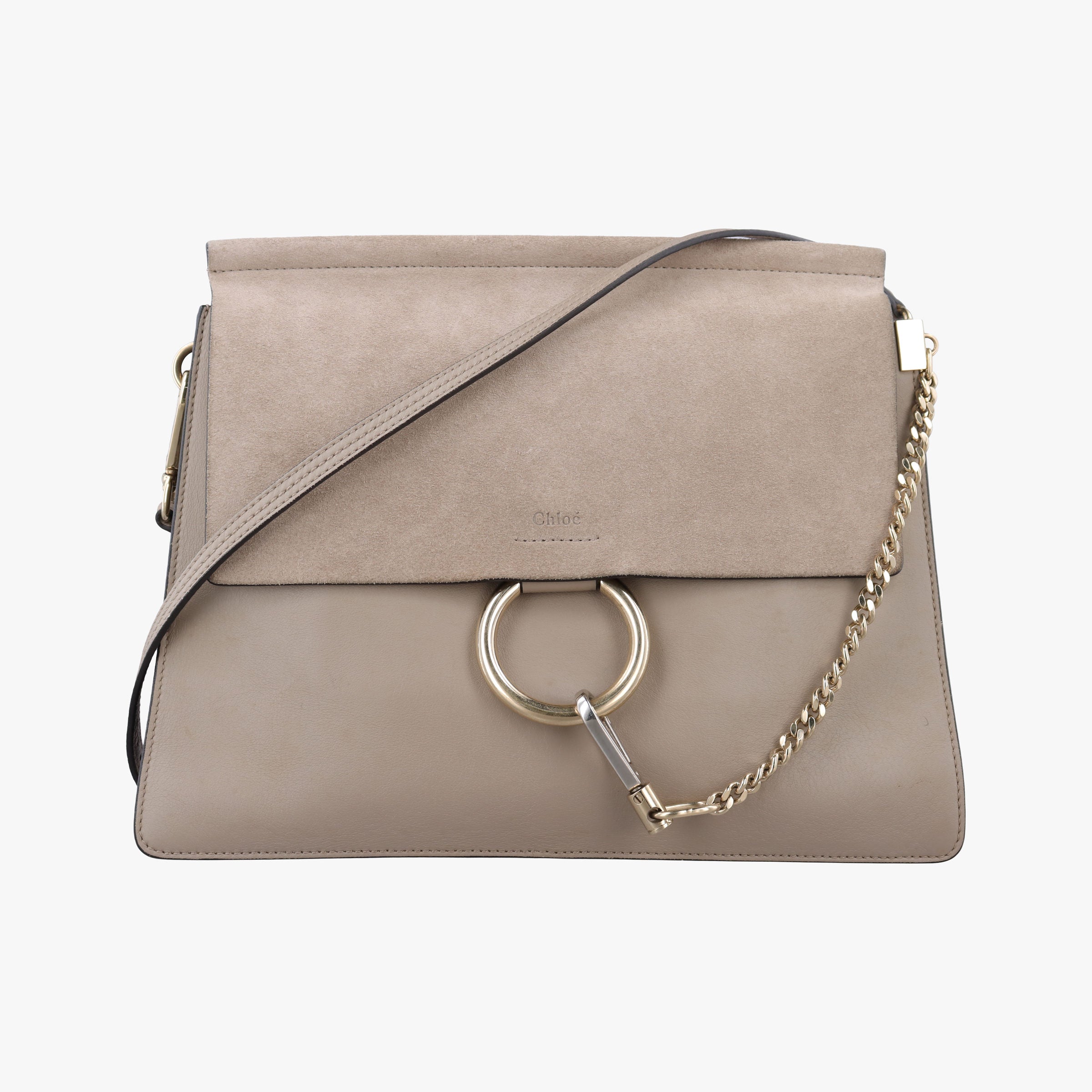 Pre-owned Chloe FAYE Beige Suede × leather  shoulderbag | stylenewstar