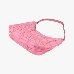 Pre-owned Prada gather Pink nylon 1NE204 handbag | stylenewstar