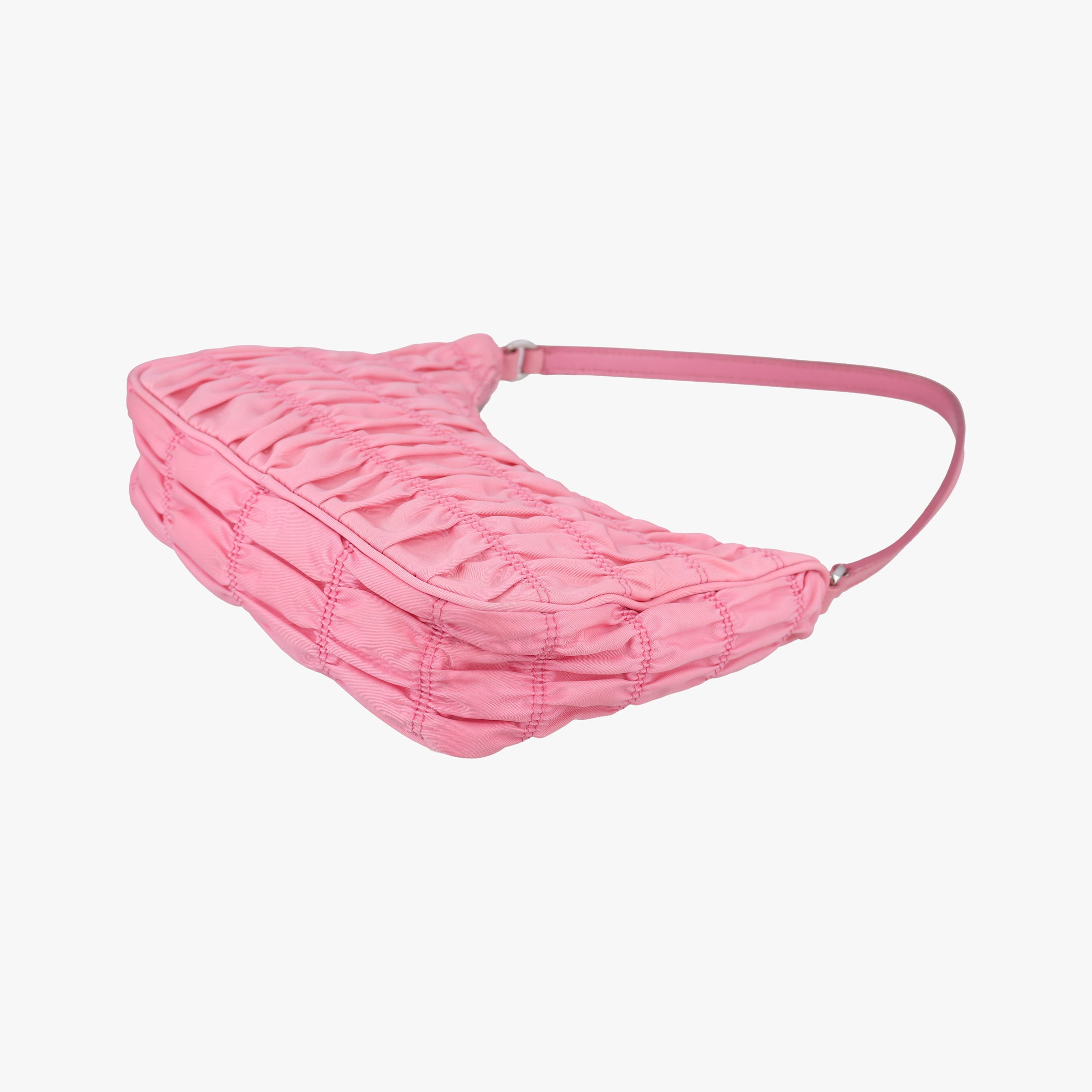 Pre-owned Prada gather Pink nylon 1NE204 handbag | stylenewstar