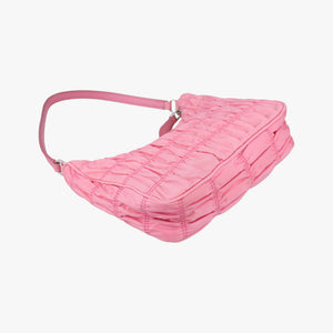 Pre-owned Prada gather Pink nylon 1NE204 handbag | stylenewstar