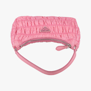 Pre-owned Prada gather Pink nylon 1NE204 handbag | stylenewstar