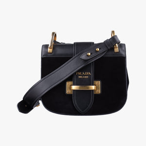 Pre-owned Prada Pionniere Black Leather 1BD074 shoulderbag | stylenewstar