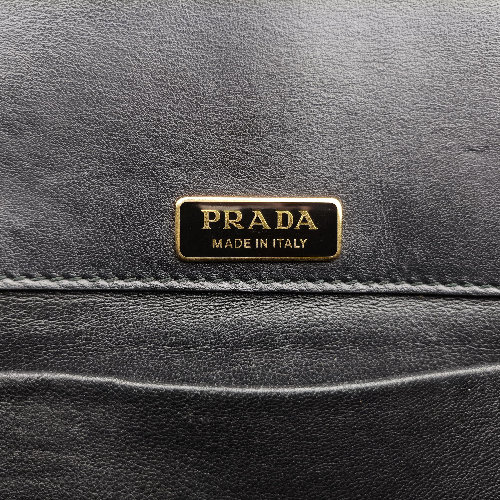 Pre-owned Prada Pionniere Black Leather 1BD074 shoulderbag | stylenewstar