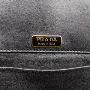 Pre-owned Prada Pionniere Black Leather 1BD074 shoulderbag | stylenewstar