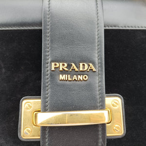 Pre-owned Prada Pionniere Black Leather 1BD074 shoulderbag | stylenewstar