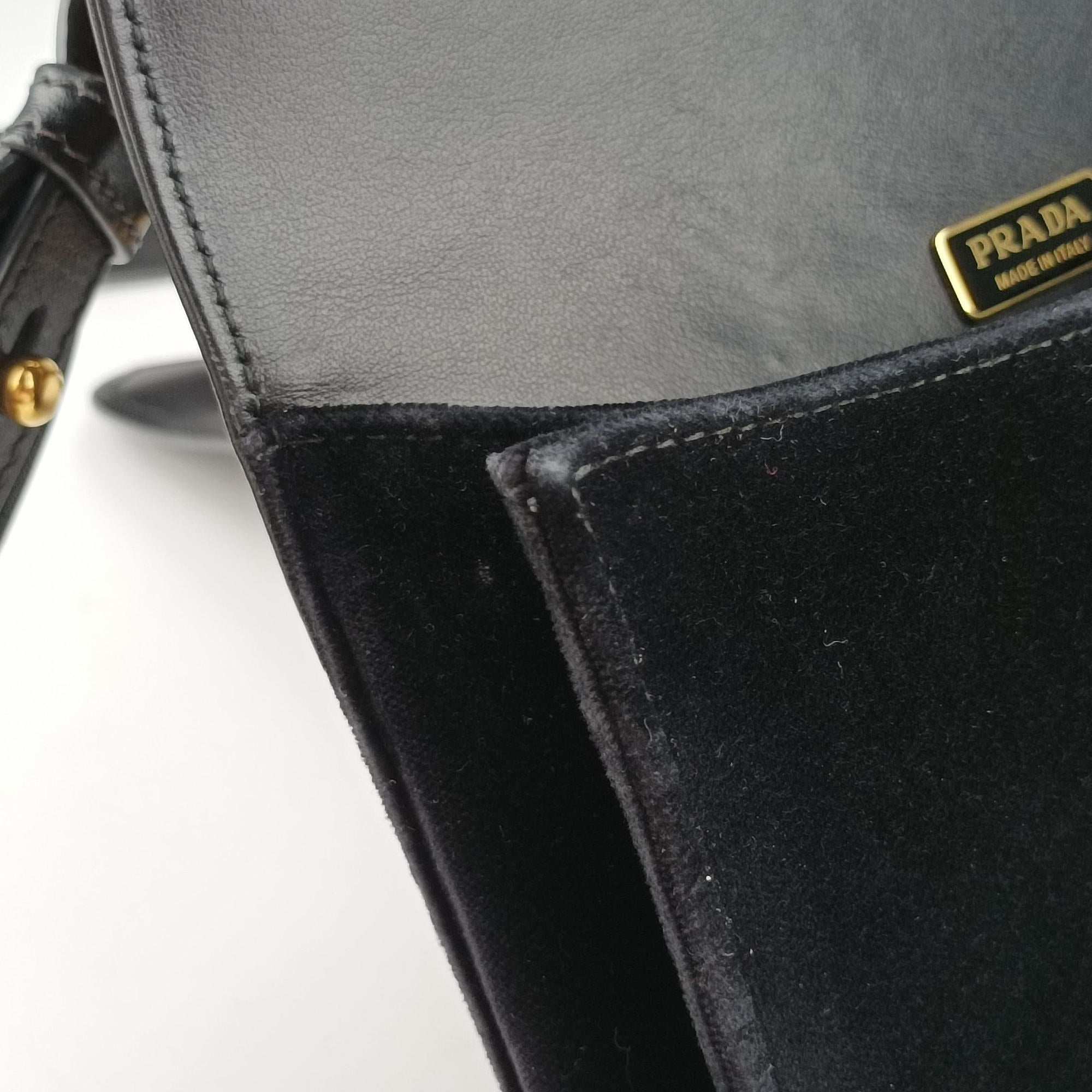 Pre-owned Prada Pionniere Black Leather 1BD074 shoulderbag | stylenewstar