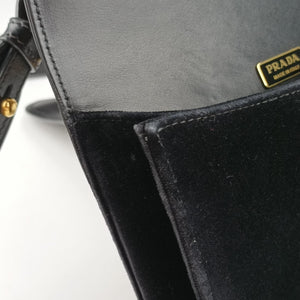 Pre-owned Prada Pionniere Black Leather 1BD074 shoulderbag | stylenewstar
