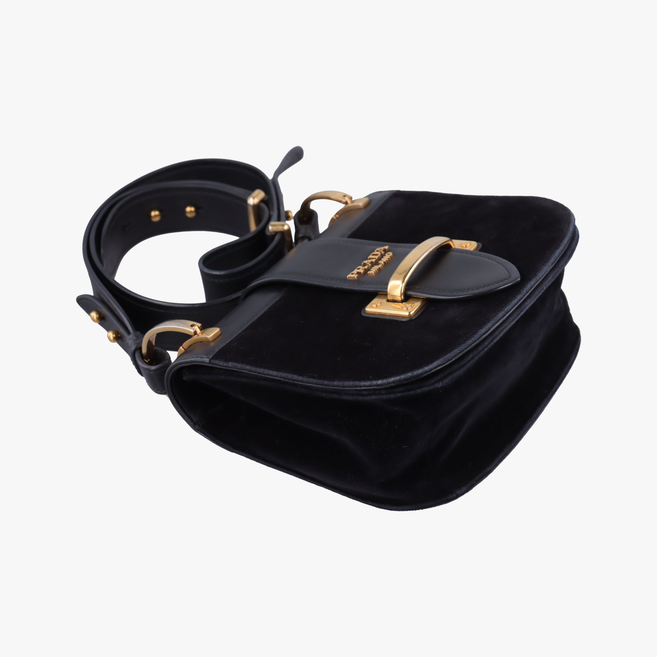Pre-owned Prada Pionniere Black Leather 1BD074 shoulderbag | stylenewstar