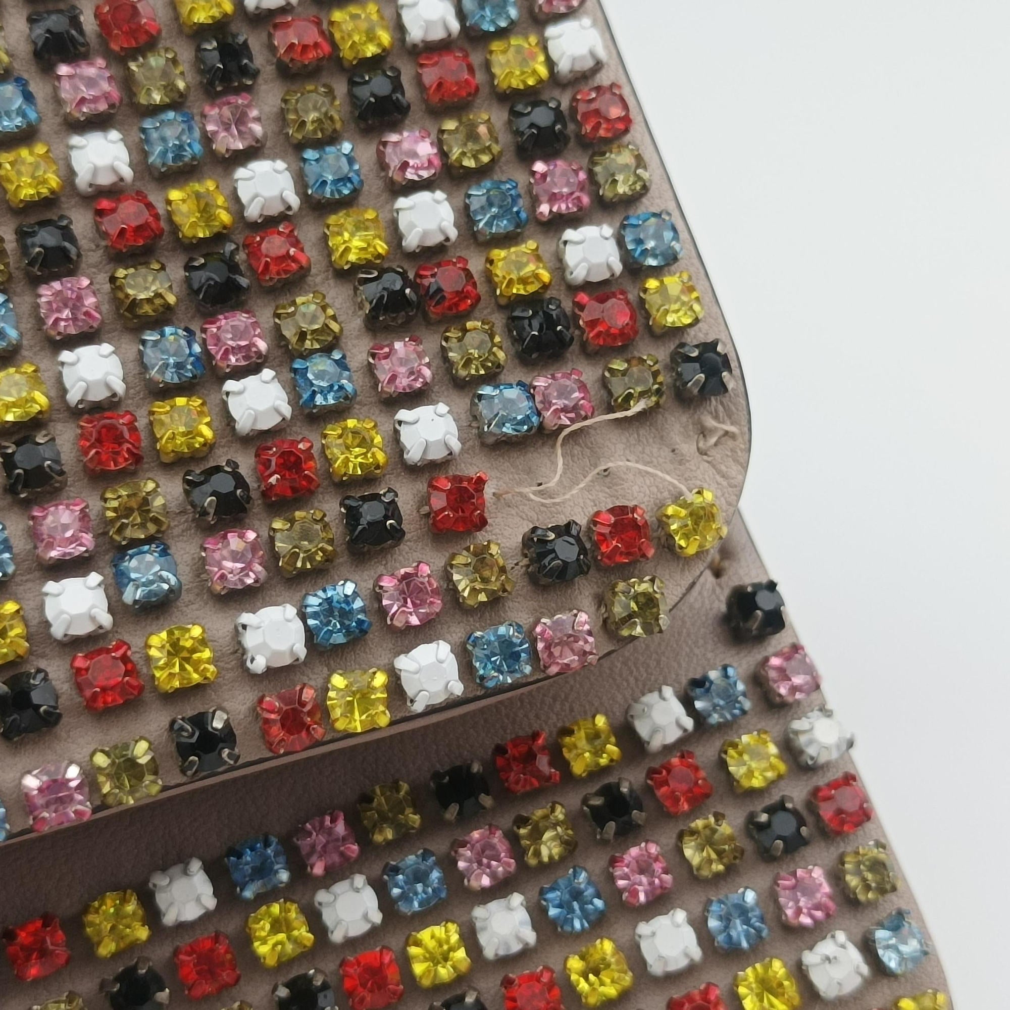 Pre-owned Valentino Glam Lock Multicolor Leather ×Crystal Embellishments  shoulderbag | stylenewstar