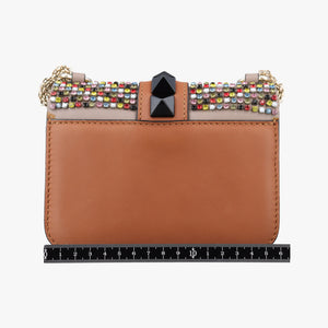 Pre-owned Valentino Glam Lock Multicolor Leather ×Crystal Embellishments  shoulderbag | stylenewstar