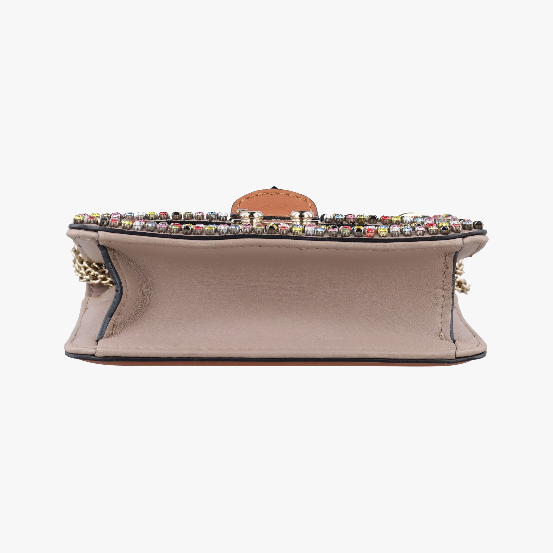 Pre-owned Valentino Glam Lock Multicolor Leather ×Crystal Embellishments  shoulderbag | stylenewstar