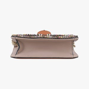 Pre-owned Valentino Glam Lock Multicolor Leather ×Crystal Embellishments  shoulderbag | stylenewstar