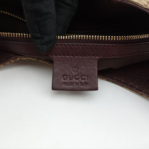 Pre-owned Gucci Charlotte BeigexBordeaux canvasxLeather 203503 shoulderbag | stylenewstar