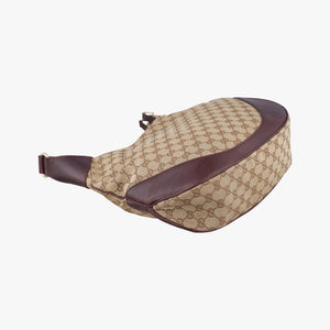 Pre-owned Gucci Charlotte BeigexBordeaux canvasxLeather 203503 shoulderbag | stylenewstar