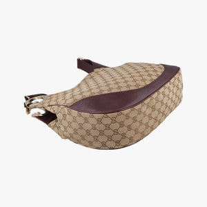 Pre-owned Gucci Charlotte BeigexBordeaux canvasxLeather 203503 shoulderbag | stylenewstar