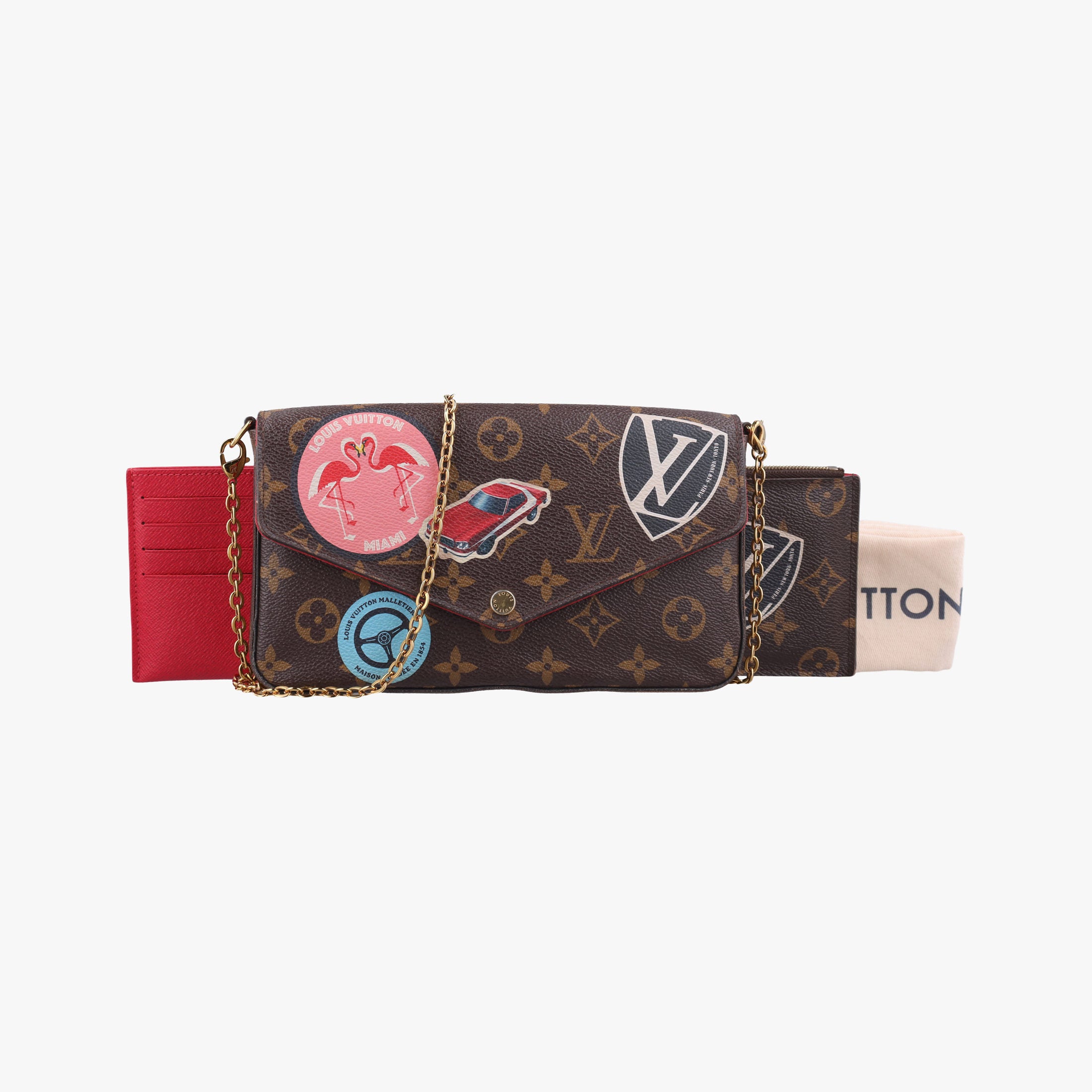 Vintage Louis Vuitton Felicie Pochette Brown×Multicolor Monogram Canvas M62145 shoulderbag | stylenewstar