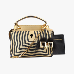Pre-owned Fendi Dotcom Click Small Golden Leather 8BN299 shoulderbag | stylenewstar