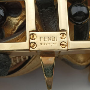 Pre-owned Fendi Dotcom Click Small Golden Leather 8BN299 shoulderbag | stylenewstar