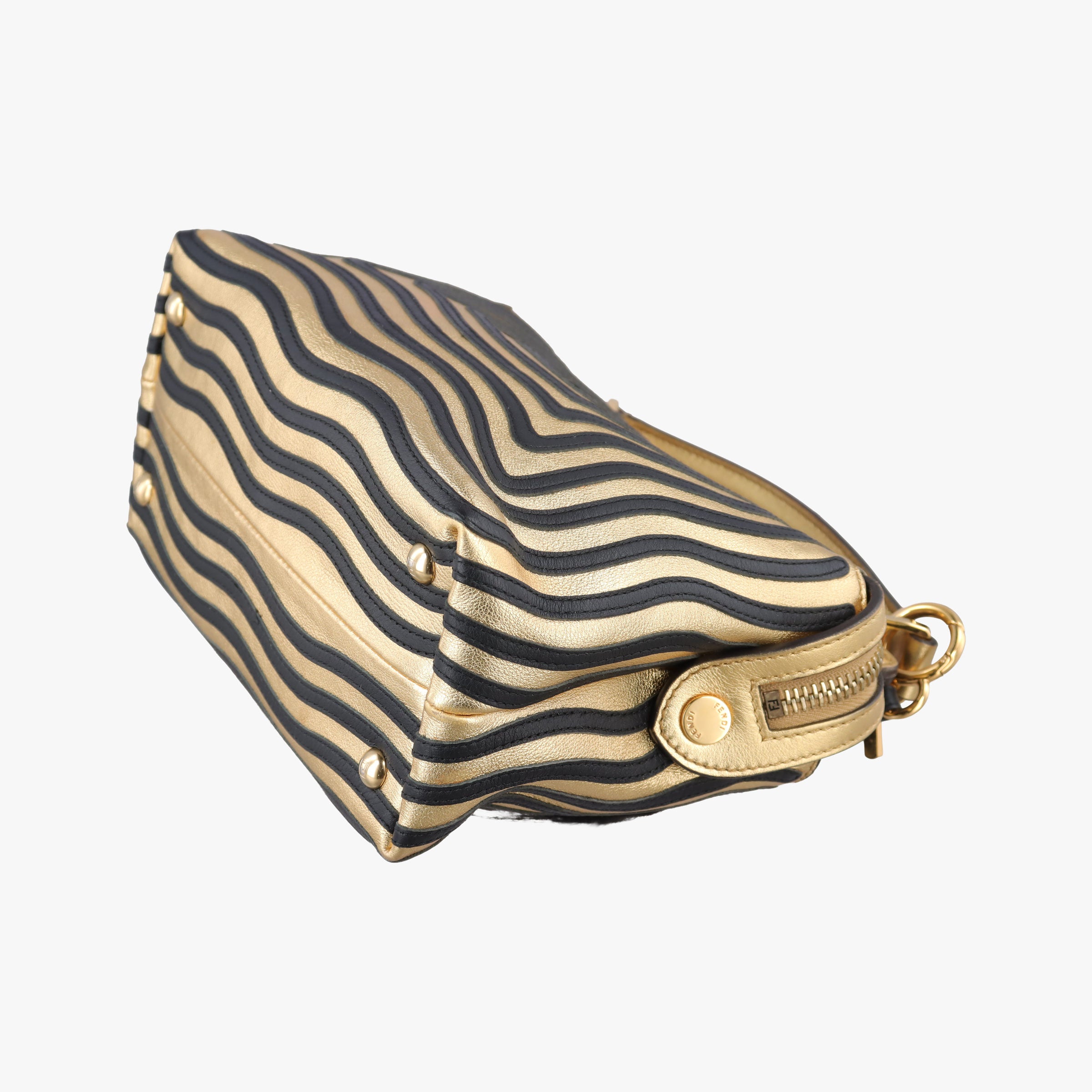 Pre-owned Fendi Dotcom Click Small Golden Leather 8BN299 shoulderbag | stylenewstar