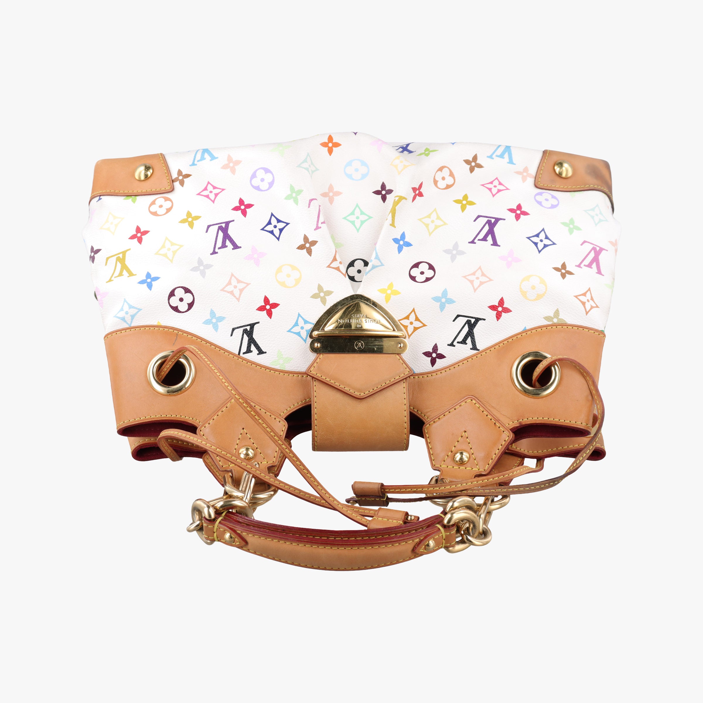 Pre-owned Louis Vuitton URSULA white Monogram Multicolor M40123 shoulderbag | stylenewstar