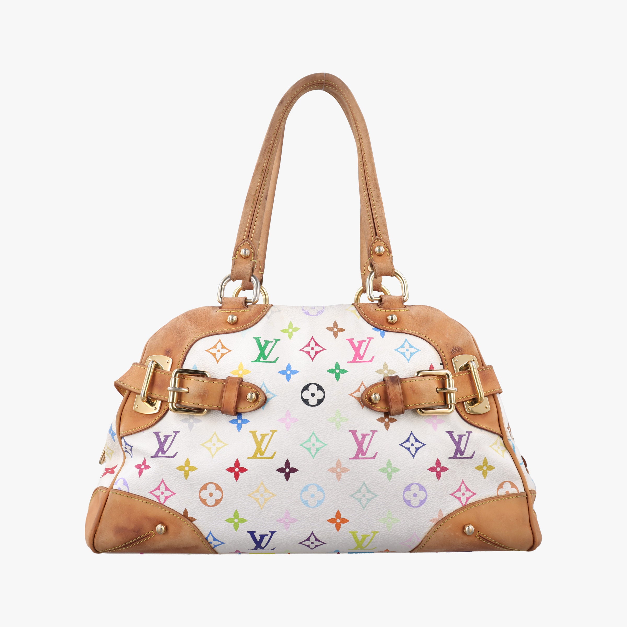 Pre-owned Louis Vuitton CLAUDIA white Monogram Multicolor M40193 shoulderbag | stylenewstar