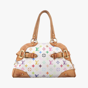Pre-owned Louis Vuitton CLAUDIA white Monogram Multicolor M40193 shoulderbag | stylenewstar