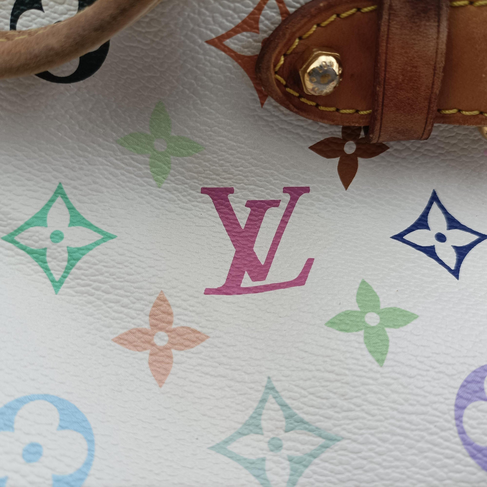 Pre-owned Louis Vuitton CLAUDIA white Monogram Multicolor M40193 shoulderbag | stylenewstar