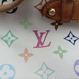 Pre-owned Louis Vuitton CLAUDIA white Monogram Multicolor M40193 shoulderbag | stylenewstar