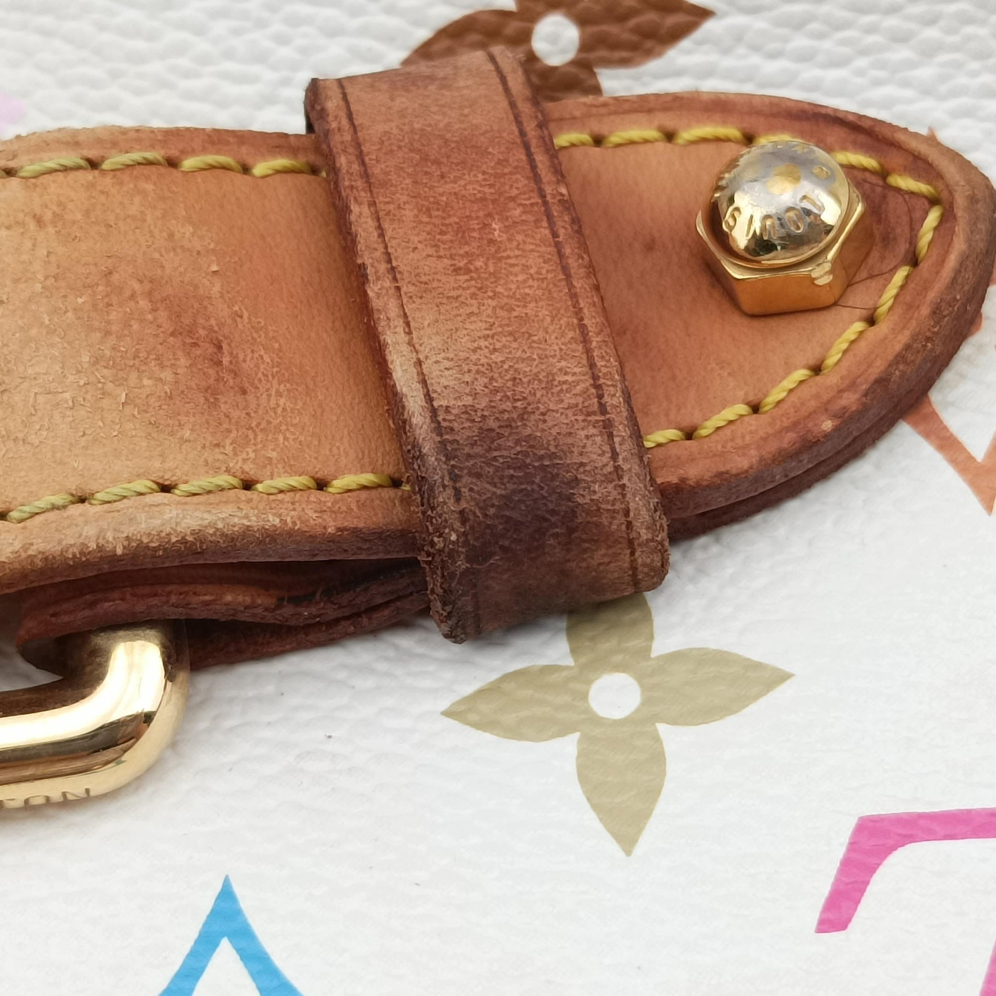 Pre-owned Louis Vuitton CLAUDIA white Monogram Multicolor M40193 shoulderbag | stylenewstar