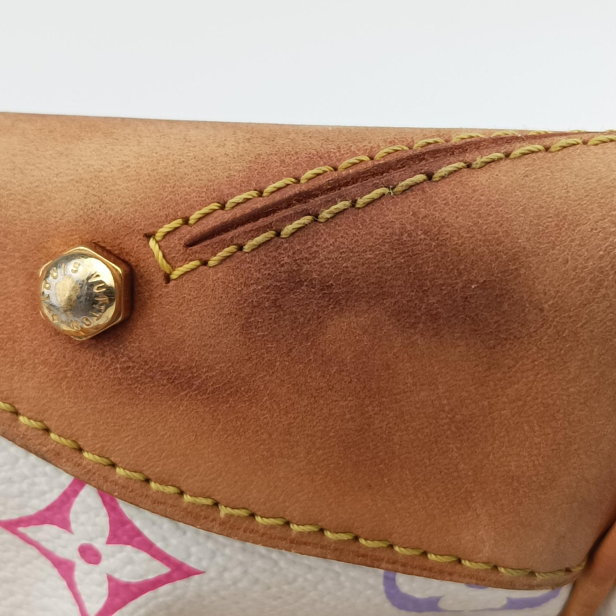 Pre-owned Louis Vuitton CLAUDIA white Monogram Multicolor M40193 shoulderbag | stylenewstar