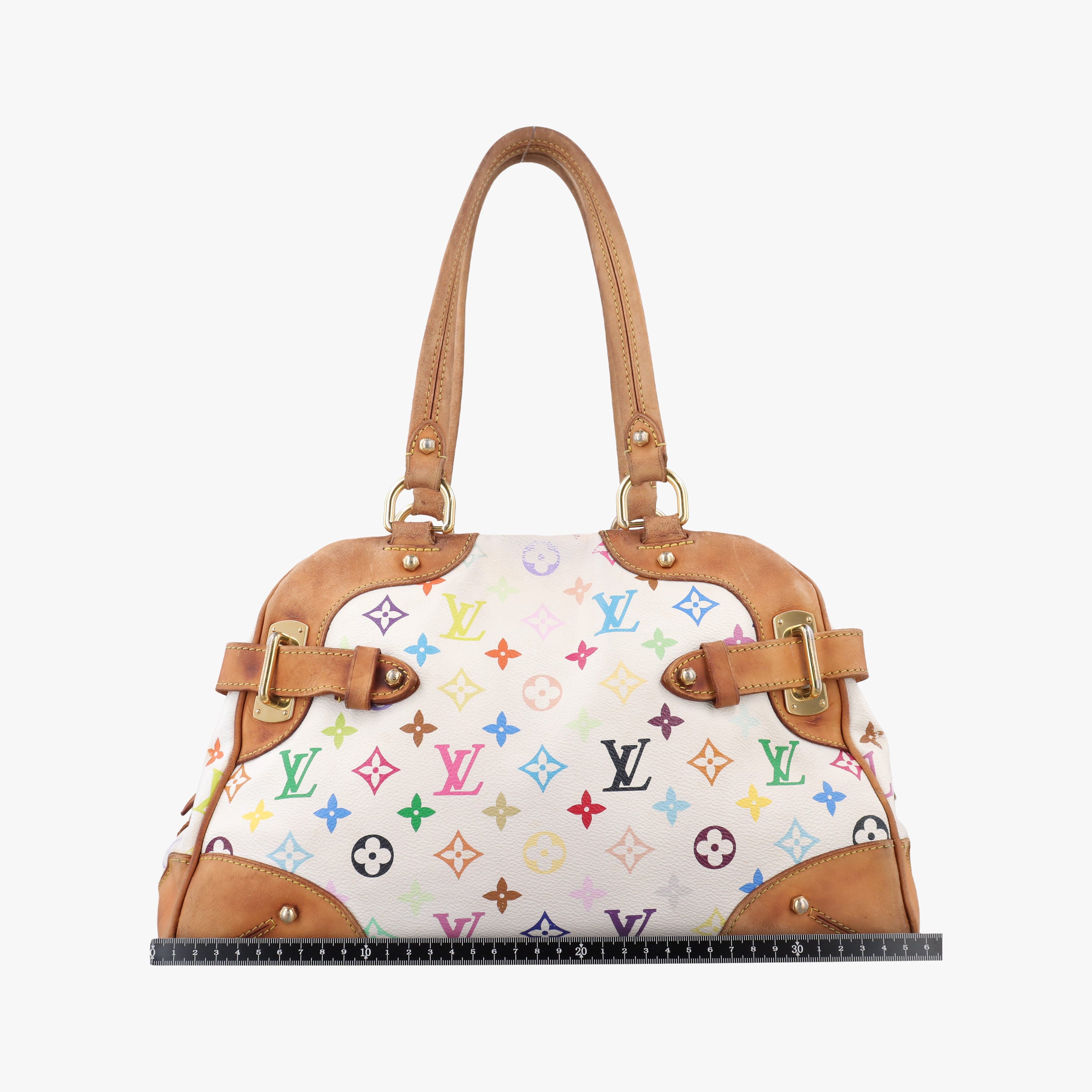 Pre-owned Louis Vuitton CLAUDIA white Monogram Multicolor M40193 shoulderbag | stylenewstar