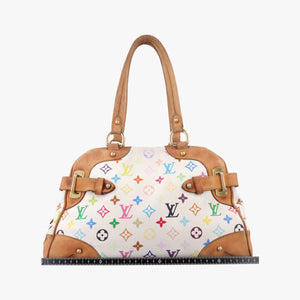 Pre-owned Louis Vuitton CLAUDIA white Monogram Multicolor M40193 shoulderbag | stylenewstar