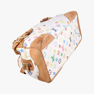 Pre-owned Louis Vuitton CLAUDIA white Monogram Multicolor M40193 shoulderbag | stylenewstar