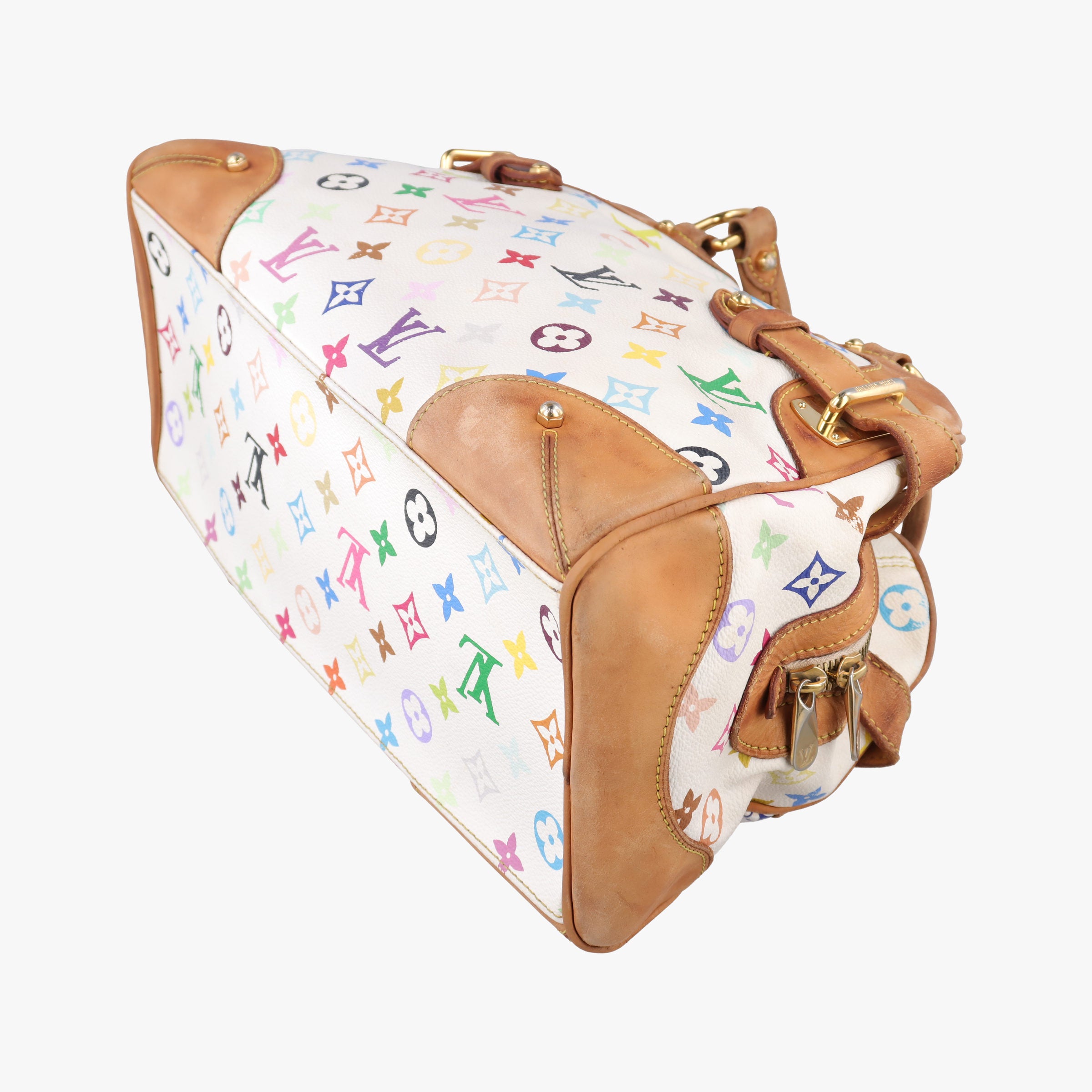 Pre-owned Louis Vuitton CLAUDIA white Monogram Multicolor M40193 shoulderbag | stylenewstar