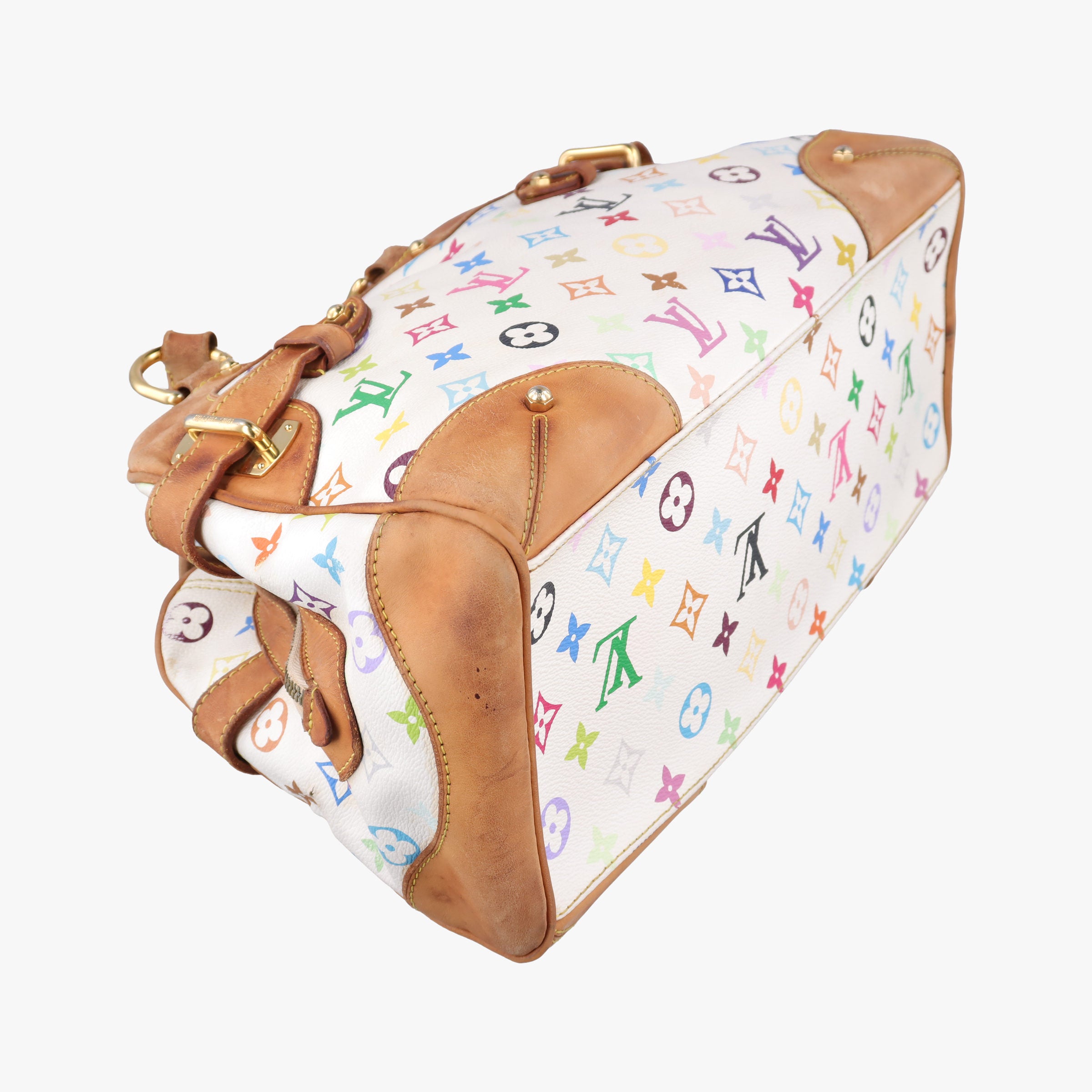 Pre-owned Louis Vuitton CLAUDIA white Monogram Multicolor M40193 shoulderbag | stylenewstar