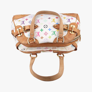 Pre-owned Louis Vuitton CLAUDIA white Monogram Multicolor M40193 shoulderbag | stylenewstar