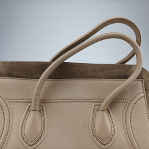 Pre-owned Celine Luggage Small Square Phantom Beige Leather  handbag | stylenewstar