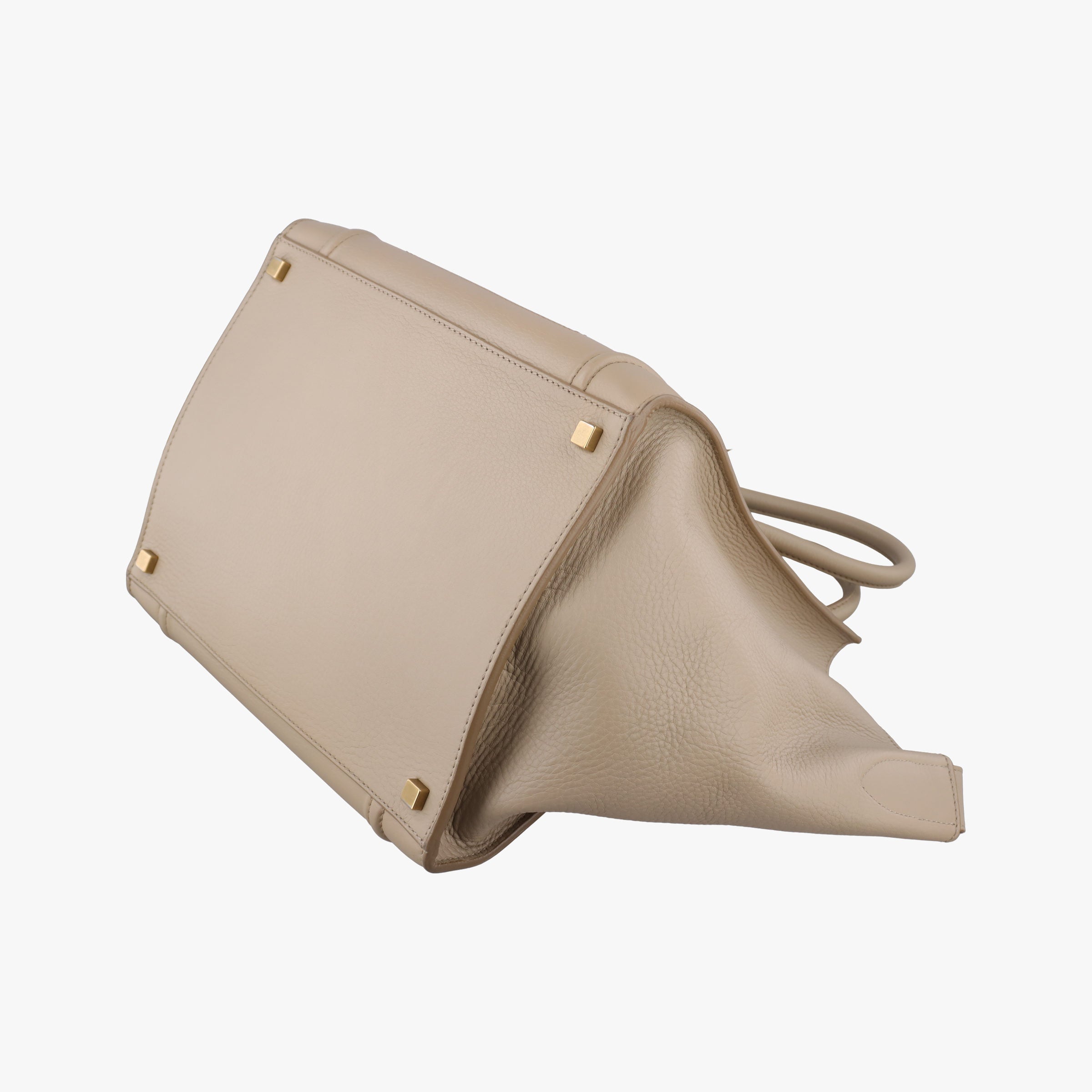Pre-owned Celine Luggage Small Square Phantom Beige Leather  handbag | stylenewstar
