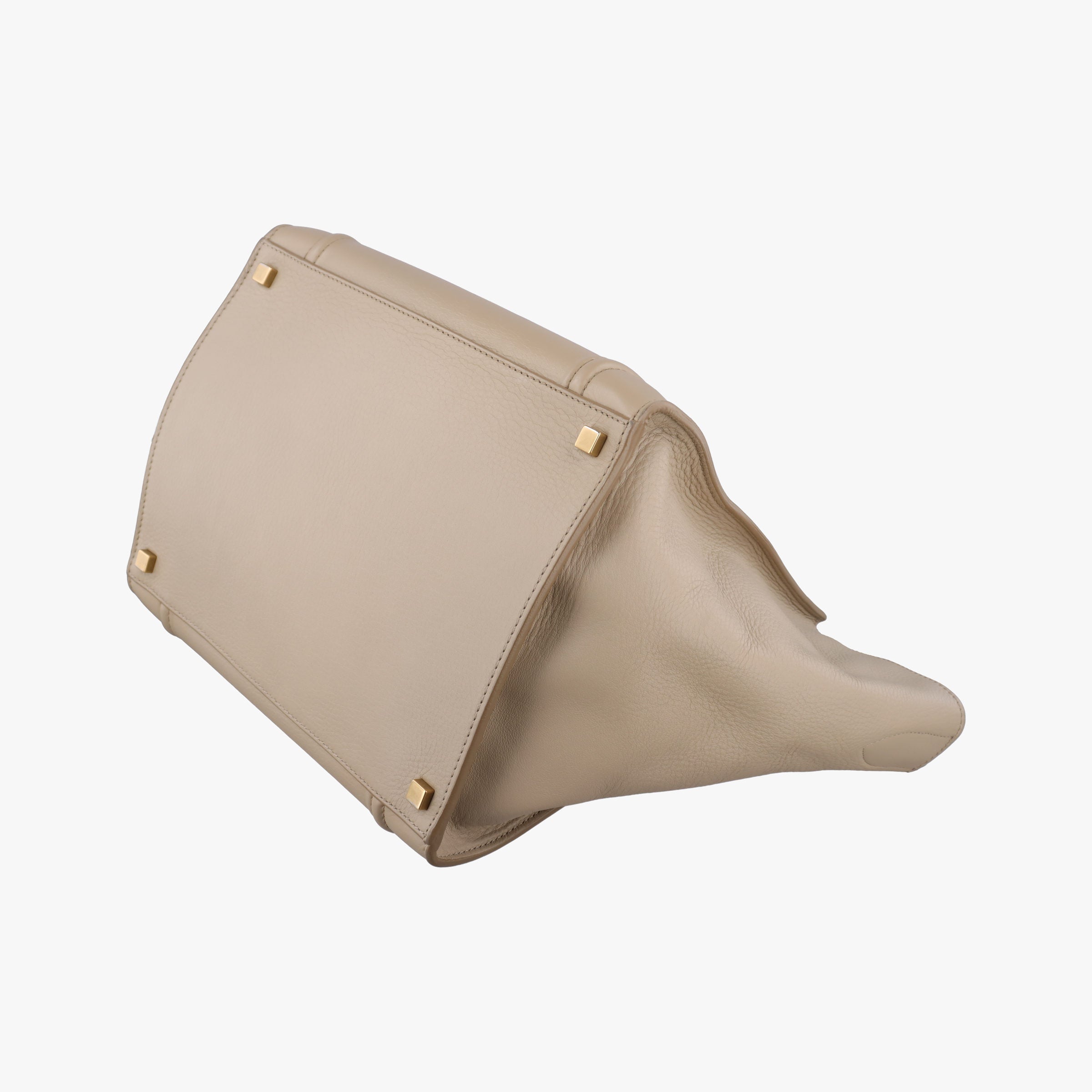 Pre-owned Celine Luggage Small Square Phantom Beige Leather  handbag | stylenewstar