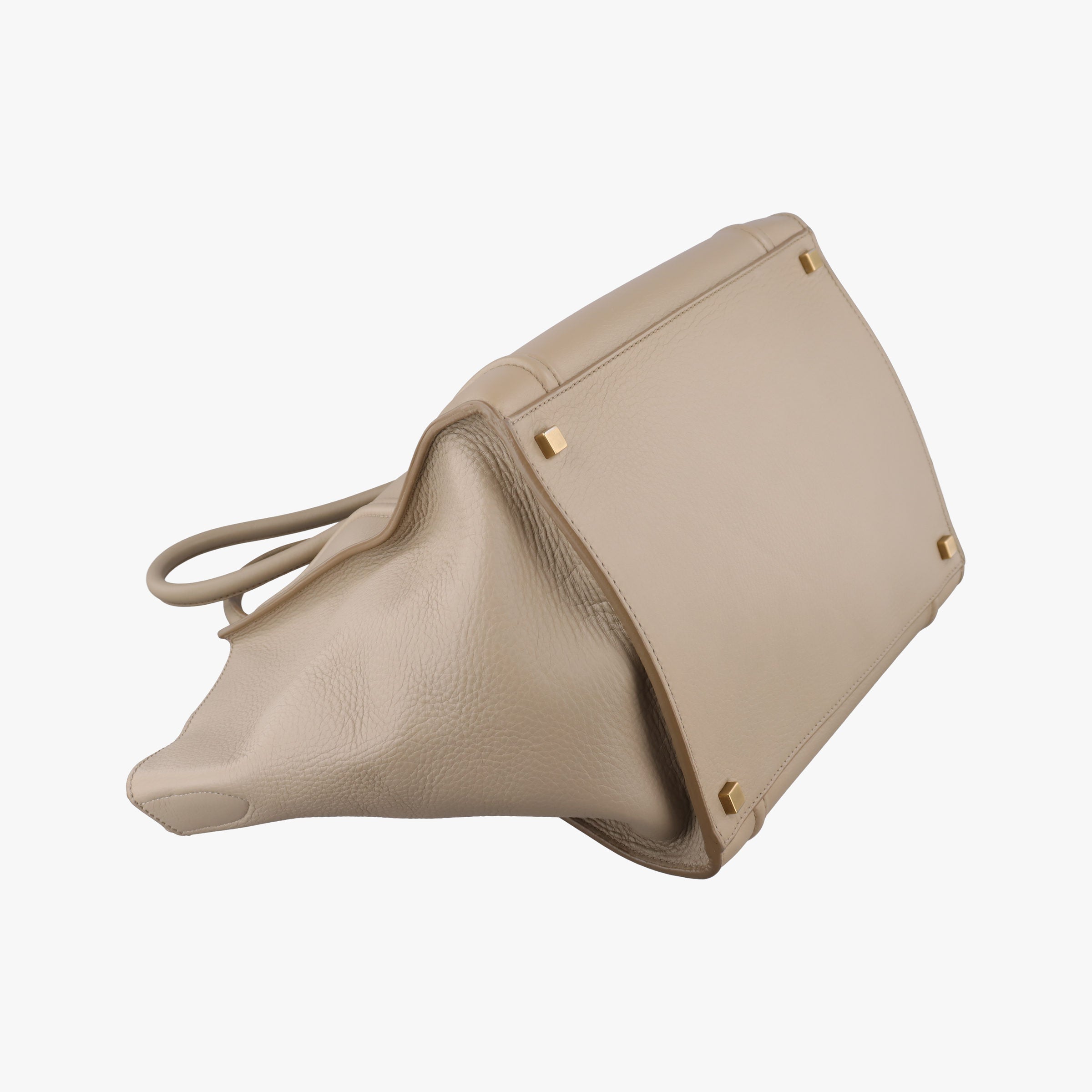 Pre-owned Celine Luggage Small Square Phantom Beige Leather  handbag | stylenewstar