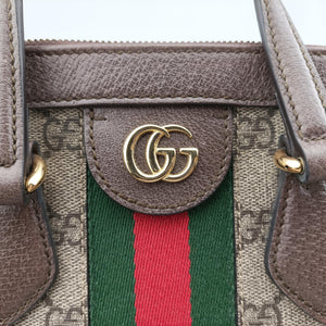 Pre-owned Gucci OPHIDIA Beige×Brown×Red×Green PVC coated canvas×Leather 524537 shoulderbag | stylenewstar