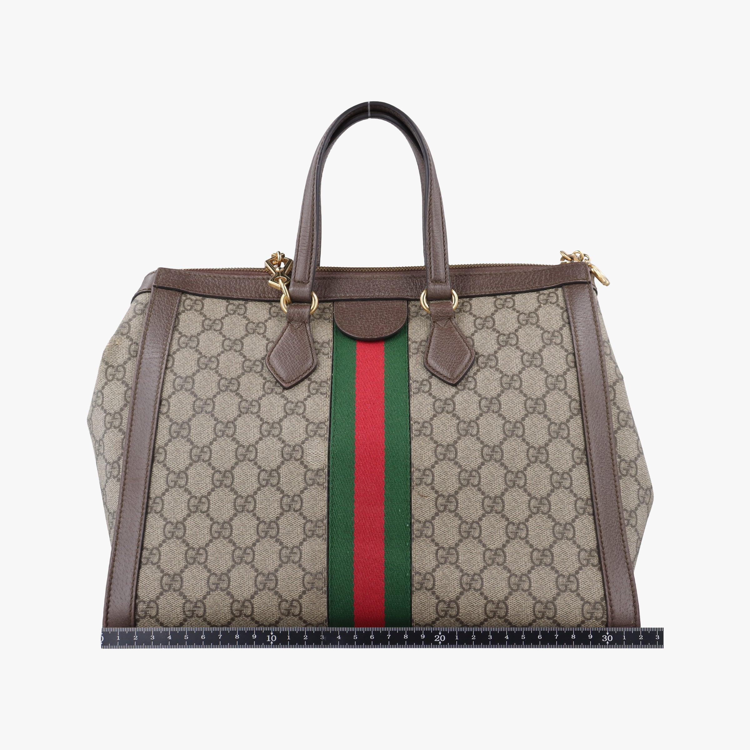 Pre-owned Gucci OPHIDIA Beige×Brown×Red×Green PVC coated canvas×Leather 524537 shoulderbag | stylenewstar