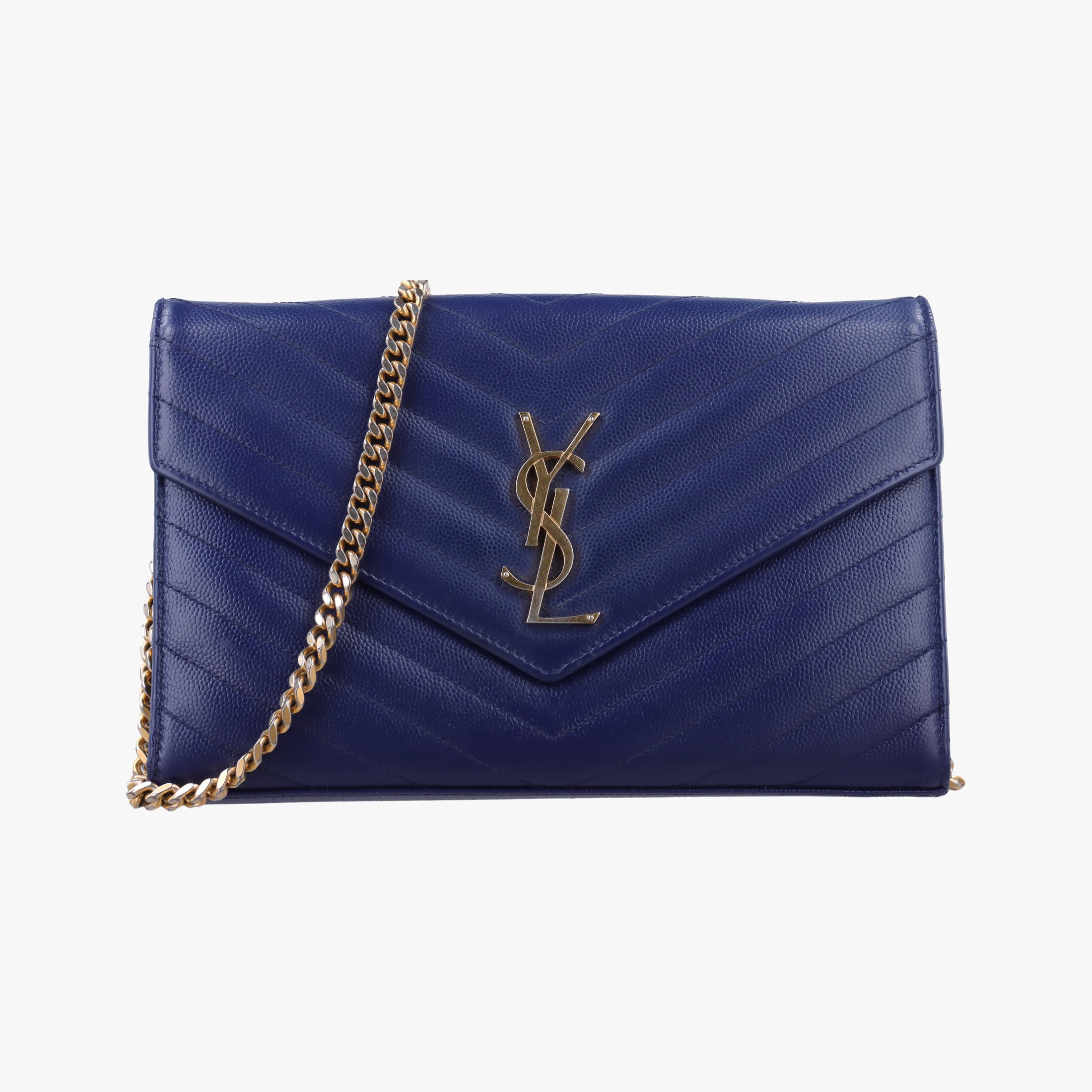 Pre-owned Yves Saint Laurent MONOGRAM Navy Caviar 377828 shoulderbag | stylenewstar