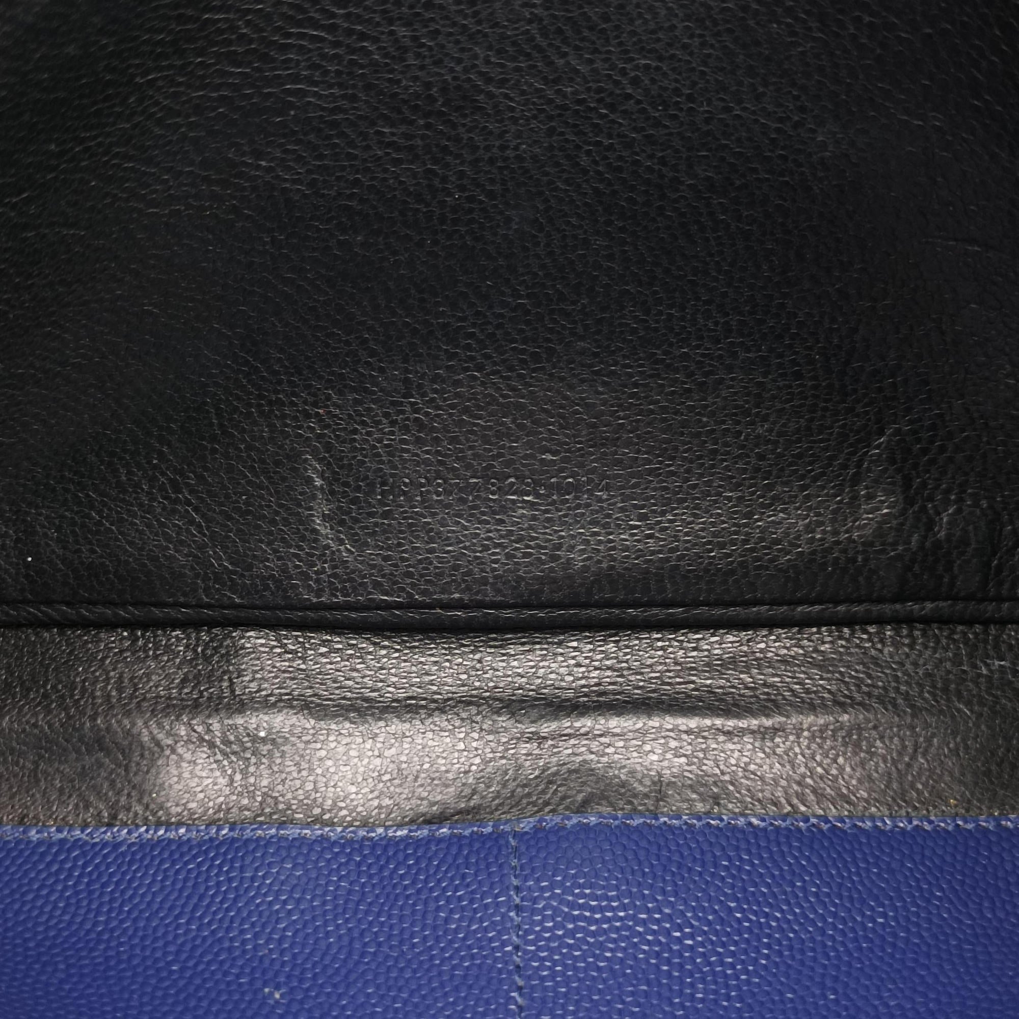 Pre-owned Yves Saint Laurent MONOGRAM Navy Caviar 377828 shoulderbag | stylenewstar