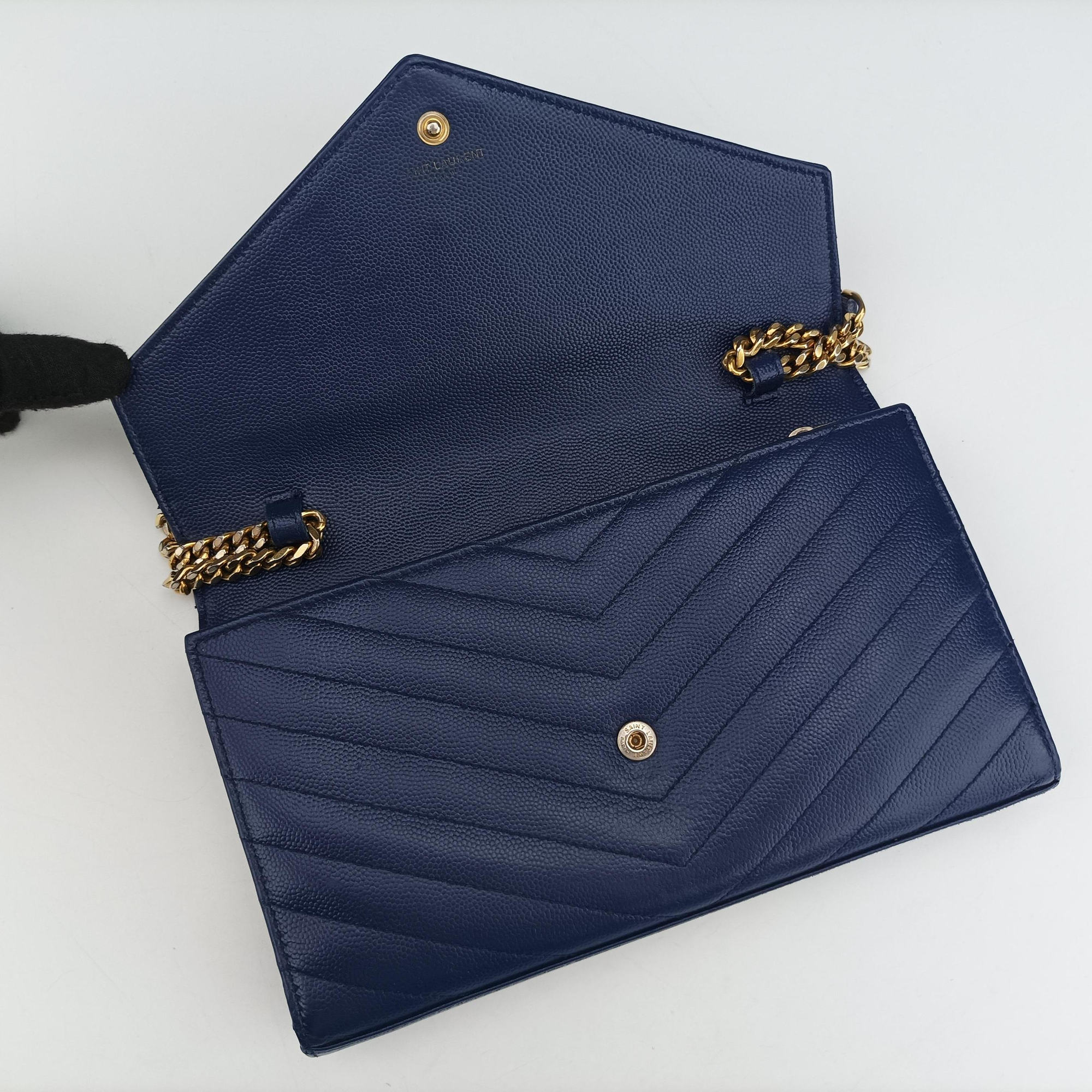 Pre-owned Yves Saint Laurent MONOGRAM Navy Caviar 377828 shoulderbag | stylenewstar