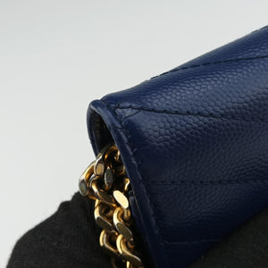 Pre-owned Yves Saint Laurent MONOGRAM Navy Caviar 377828 shoulderbag | stylenewstar
