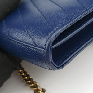 Pre-owned Yves Saint Laurent MONOGRAM Navy Caviar 377828 shoulderbag | stylenewstar