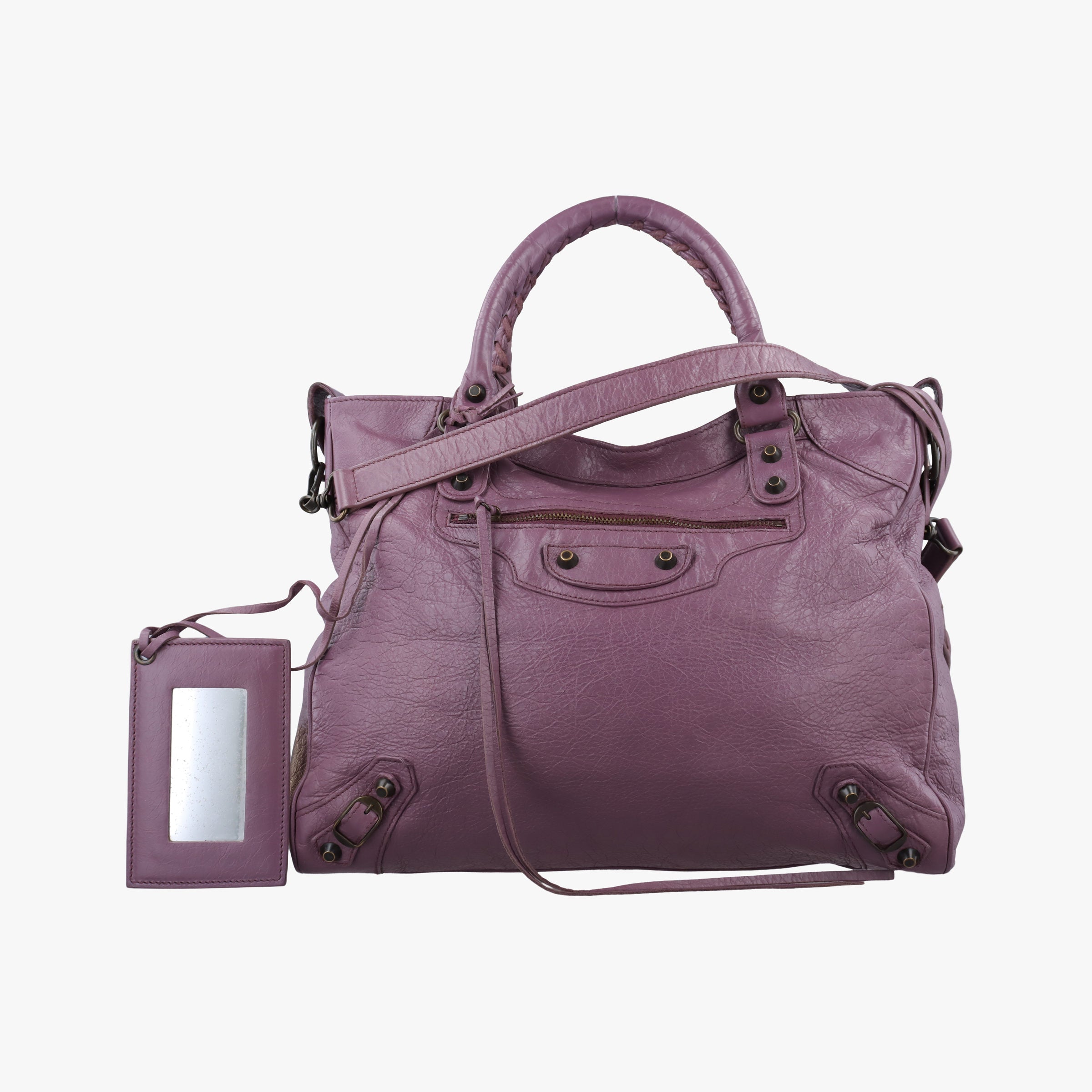 Pre-owned Balenciaga Giant City Purple lambskin  shoulderbag | stylenewstar