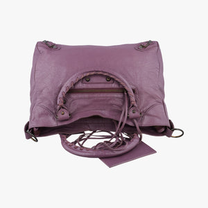 Pre-owned Balenciaga Giant City Purple lambskin  shoulderbag | stylenewstar