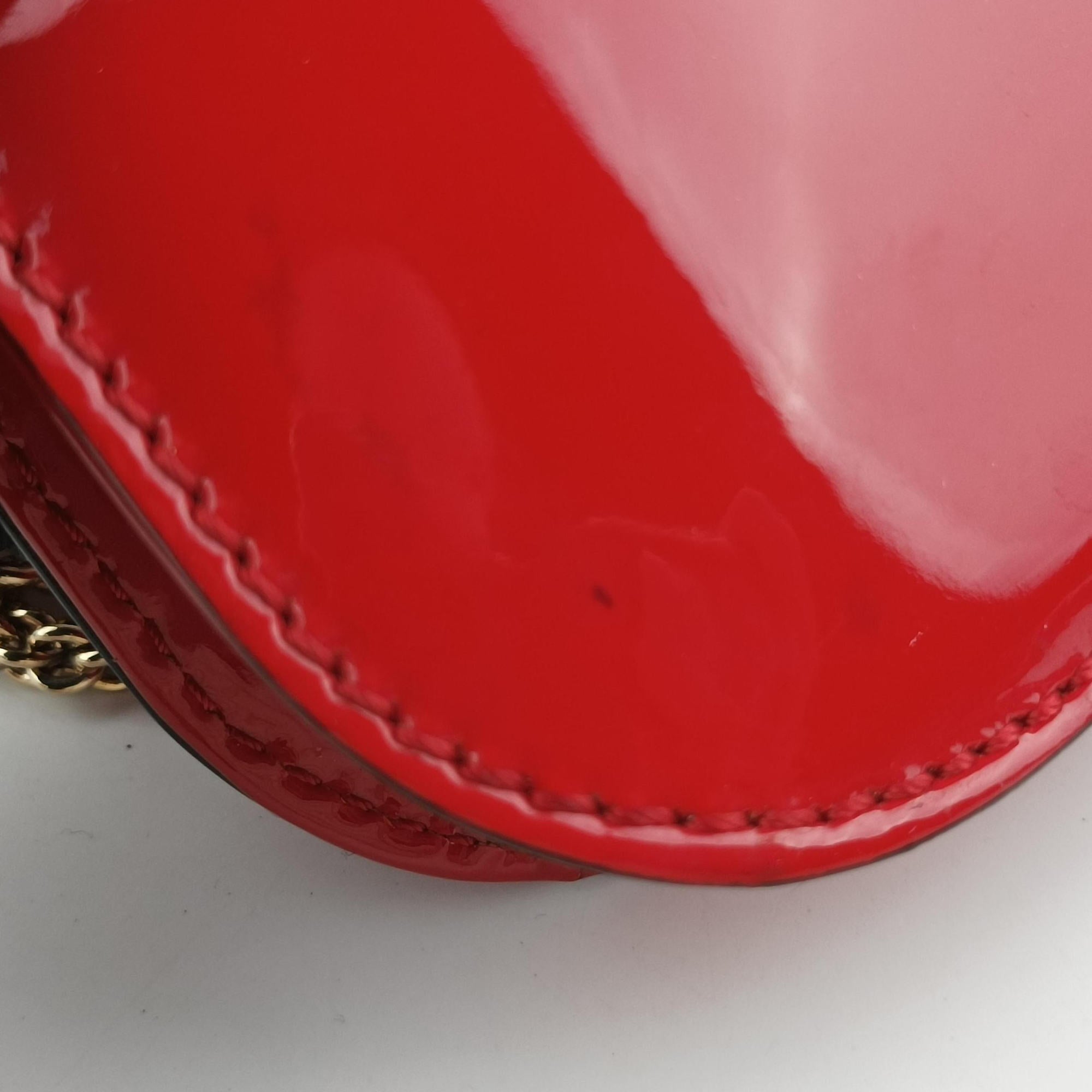 Secondhand Valentino Rockstud Glam Lock Red Patent Leather  shoulderbag | stylenewstar